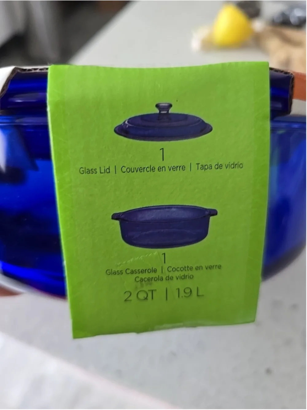 Libbey Baker's Basics 2QT Round Cobalt Blue Casserole Baking Dish & Lid New